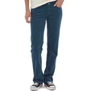 Patagonia | Womens Teal Blue Corduroy Straight Leg Pants Crater Blue Textured 24
